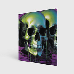 Картина квадратная Черепа отливающие неоном