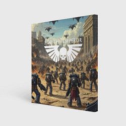 Холст квадратный Warhammer 40k поле боя, цвет: 3D-принт
