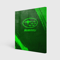 Холст квадратный Subaru - green gradient, цвет: 3D-принт