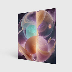 Холст квадратный Космическая круглая абстракция, цвет: 3D-принт