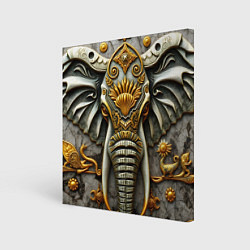 Холст квадратный Объемный слон, цвет: 3D-принт