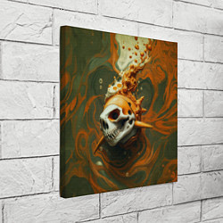 Холст квадратный Оранжевая рыба-скелет, цвет: 3D-принт — фото 2