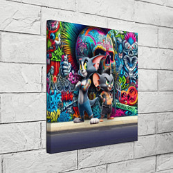 Холст квадратный Том и Джерри - панк не умер, цвет: 3D-принт — фото 2