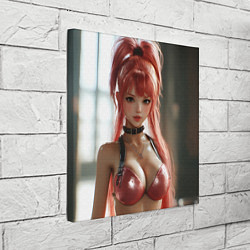 Холст квадратный Рыжая девушка с большой грудью, цвет: 3D-принт — фото 2
