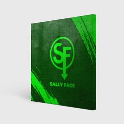 Холст квадратный Sally Face - green gradient, цвет: 3D-принт