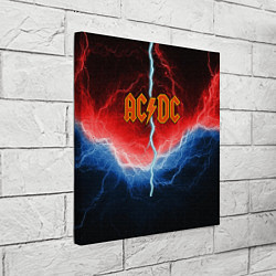 Холст квадратный ACDC лого и молнии, цвет: 3D-принт — фото 2