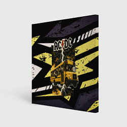 Холст квадратный ACDC в автобусе, цвет: 3D-принт