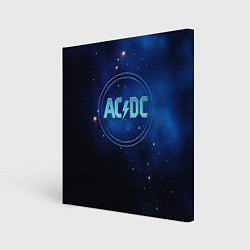 Холст квадратный ACDC логотип на синем фоне, цвет: 3D-принт
