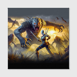 Холст квадратный Ciri vs dark monster - Witcher 4, цвет: 3D-принт — фото 2