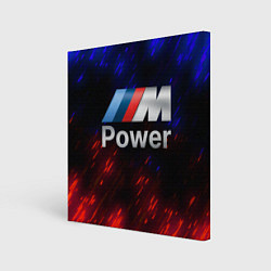 Холст квадратный Неоновый БМВ спорт, цвет: 3D-принт