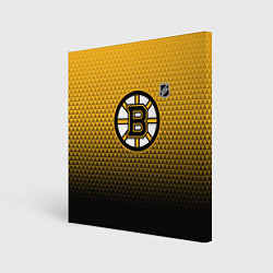 Холст квадратный Бостон Брюинз - геометрический градиент, цвет: 3D-принт