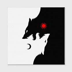 Холст квадратный Инь янь волки, цвет: 3D-принт — фото 2