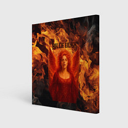 Холст квадратный Билли Айлиш из огня, цвет: 3D-принт