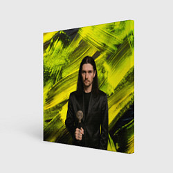 Холст квадратный Bones держит трость, цвет: 3D-принт