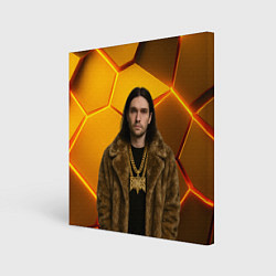 Холст квадратный Bones с цепью в шубе, цвет: 3D-принт