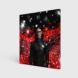 Холст квадратный Bones в кожаной куртке, цвет: 3D-принт