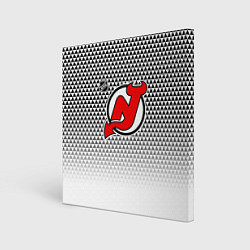 Холст квадратный Нью Джерси Девилз - геометрический градиент, цвет: 3D-принт