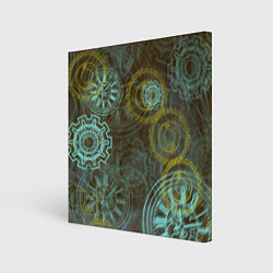Холст квадратный Стимпанк механизм, цвет: 3D-принт