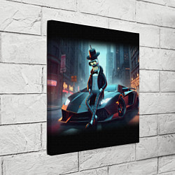 Холст квадратный Бендер счастливый владелец Ламборджини, цвет: 3D-принт — фото 2