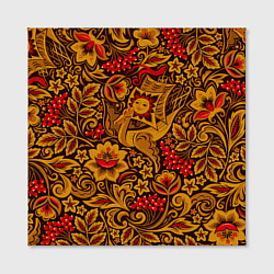 Холст квадратный Летучий корабль в стиле хохломской росписи, цвет: 3D-принт — фото 2