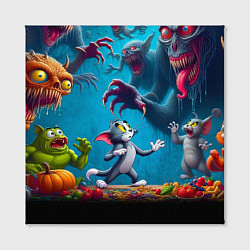 Холст квадратный Кошмарный сон Тома - нейроарт фантазия, цвет: 3D-принт — фото 2