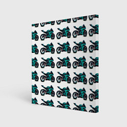 Холст квадратный Motorbike light blue, цвет: 3D-принт