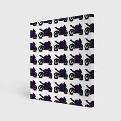 Холст квадратный The motorcycle is dark purple, цвет: 3D-принт