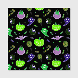 Холст квадратный Halloween black pumpkin pattern, цвет: 3D-принт — фото 2