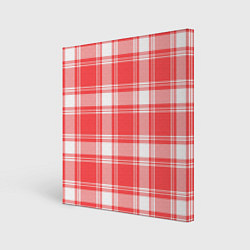 Холст квадратный Checked red white, цвет: 3D-принт