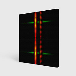 Холст квадратный Neon black green circles, цвет: 3D-принт