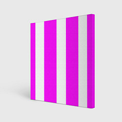 Холст квадратный Color white pink line, цвет: 3D-принт