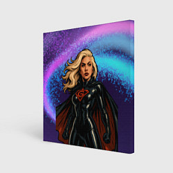 Холст квадратный Леди Гага в костюме супергероя, цвет: 3D-принт