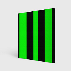 Холст квадратный Color green black lines, цвет: 3D-принт