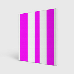 Холст квадратный Color white pink lines, цвет: 3D-принт