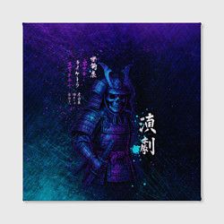 Холст квадратный Неоновый призрачный самурай, цвет: 3D-принт — фото 2
