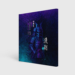 Холст квадратный Неоновый призрачный самурай, цвет: 3D-принт