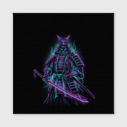 Холст квадратный Неоновый электросамурай, цвет: 3D-принт — фото 2