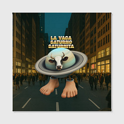 Холст квадратный La Vaca Saturno Saturnita мем, цвет: 3D-принт — фото 2
