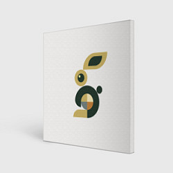 Холст квадратный Черный кролик в стиле модерн, цвет: 3D-принт