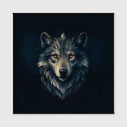 Холст квадратный Пиксельная голова волка, цвет: 3D-принт — фото 2