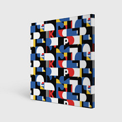 Холст квадратный Геометрия букв, цвет: 3D-принт
