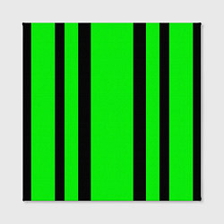 Холст квадратный Color black and green stripes, цвет: 3D-принт — фото 2