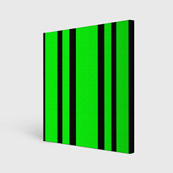 Холст квадратный Color black and green stripes, цвет: 3D-принт