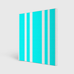 Холст квадратный Color blue white stripes, цвет: 3D-принт
