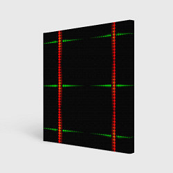 Холст квадратный Color black green orange stripes, цвет: 3D-принт