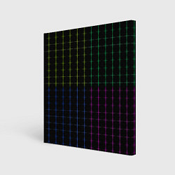 Холст квадратный Color black multicolored stripes, цвет: 3D-принт