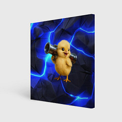 Холст квадратный Цыпленок с базукой, цвет: 3D-принт