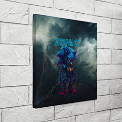 Холст квадратный Sonic cyberpunk style, цвет: 3D-принт — фото 2