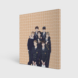 Холст квадратный BTS в костюмах, цвет: 3D-принт