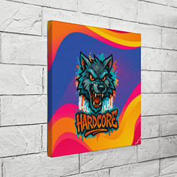 Холст квадратный Hardcore голова волка, цвет: 3D-принт — фото 2